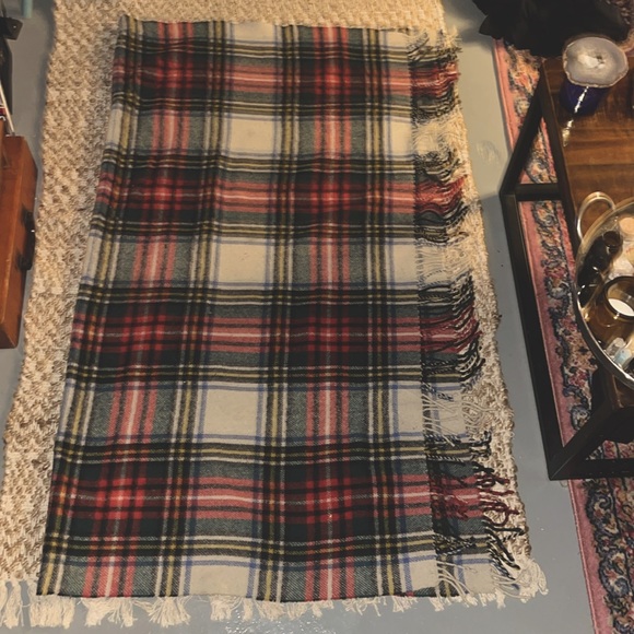 Vintage Hector Russell Kiltmaker 100% Wool Throw Fringe Tartan Scotland STEWART - Picture 8 of 13